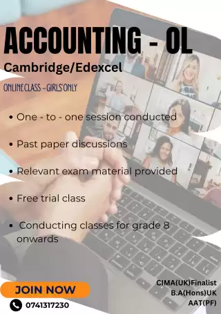 Accounting - Cambridge & Edexcel (Grade 8 and above)