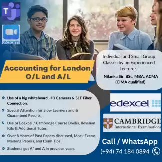 Accounting for Edexcel and Cambridge - O/L & A/L