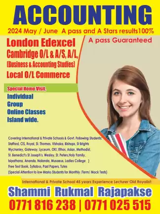 ACCOUNTING LONDON EDEXCEL AND CAMBRIDGE AND LOCAL O/L ,A/S