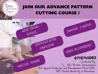 Advance Patterns making course / sewing tutorial workshops