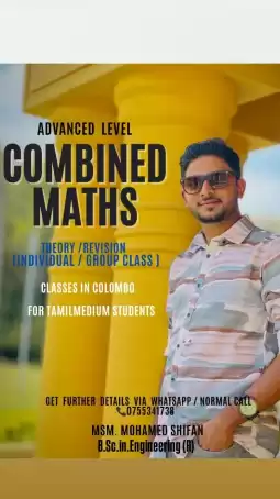 Advanced Level Combined Maths classes in English/Tamil medium