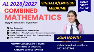 AL 2026/2027 Combined Maths - Sinhala/English -Home Visit /Online