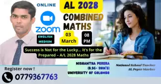 AL 2028 Combined Maths -SM/EM - Home visit / Online - Individual /Group