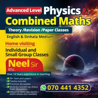 Al Combined Maths (English medium /Sinhala medium ) Theory /Revision /Paper classes (Home visiting )