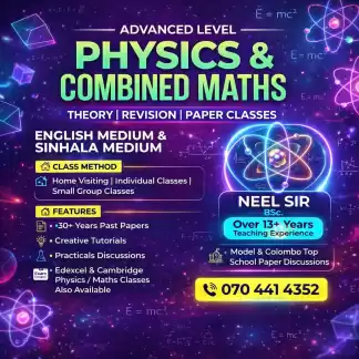 Al Physics (English medium /Sinhala medium ) Theory /Revision /Paper classes (Home visiting ) Al 2028/2027