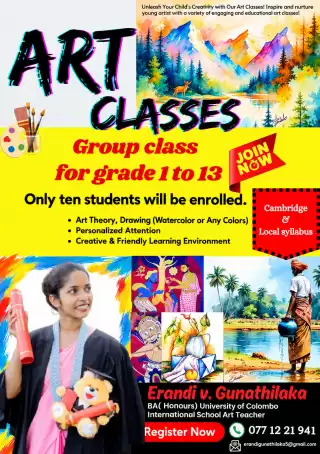🎨 Art Classes in Balangoda | Grades 1–13 | Erandi V. Gunathilaka