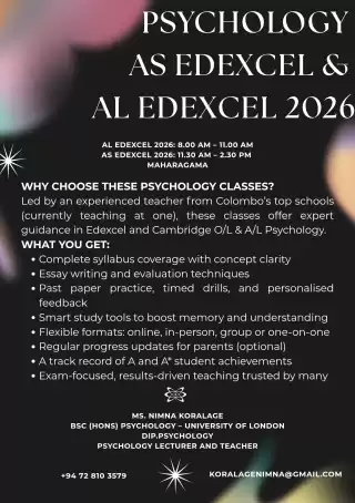 AS EDEXCEL 2026 & AL EDEXCEL 2026 PSYCHOLOGY CLASSES