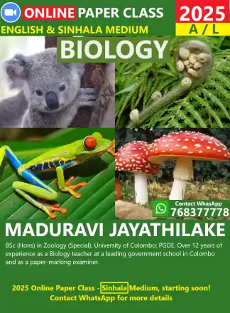 🌿 Biology A/L 2025 Online Paper Class - English Medium 📚💻