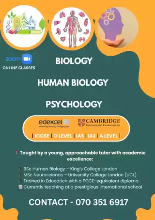 Biology | Human Biology | Psychology | - IGCSE,O/L,A/L,AS,A2