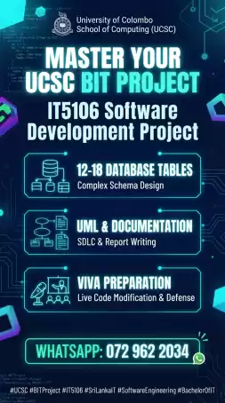 BIT Project IT5106 Software Development Project for the University of Colombo School of Computing (UCSC) Bachelor of Information Technology (BIT) exte
