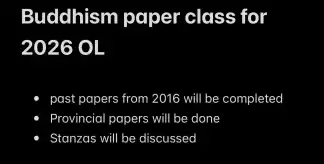 Buddhism paper class for 2026 OL