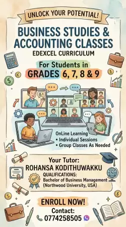 Business & Accouting classes (Commerce) Grade 6-9