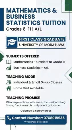 BUSINESS STATISTICS TUITION - TAMIL & ENGLISH MEDIUM