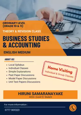 Business Studies & Accounting - Grade 10/11 English medium