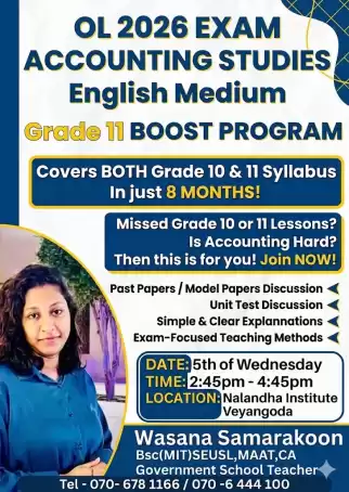 Business Studies And Accounting -English Medium (grade 10-Theory & Grade 11- Revision/papers) Conducted By Government School Teacher