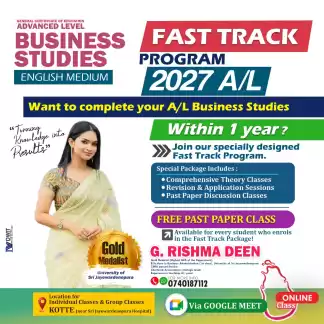 Business Studies FAST TRACK program 2027 A/L_English Medium_Online