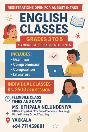 Cambridge/ Edexcel English Classes for Grades 3/4/5 students