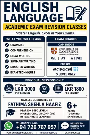 Cambridge & Edexcel English Language Tuition | O/L, AS & A Level