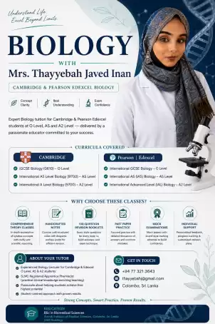 Cambridge O Level and A Level Biology Classes