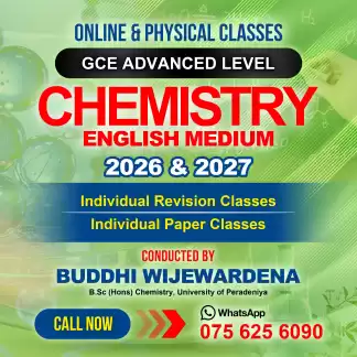 Chemistry A/L 2026/2027 Paper & Revision ENGLISH MEDIUM