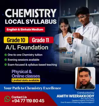 Chemistry A/L Tuition Individual & Group Classes with Amith