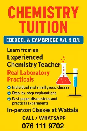 CHEMISTRY – EDEXCEL & CAMBRIDGE - A/L, O/L