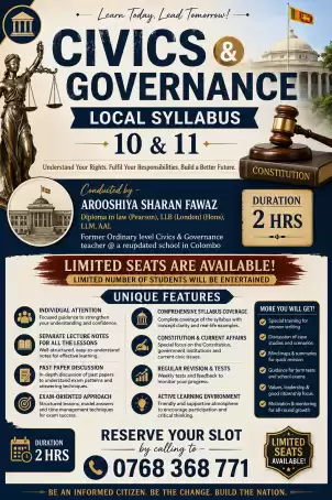🏛️ CIVICS & GOVERNANCE MASTERCLASS – GRADE 10 & 11 (LOCAL SYLLABUS) Be an Informed Citizen. Be the Change. Build the Nation.