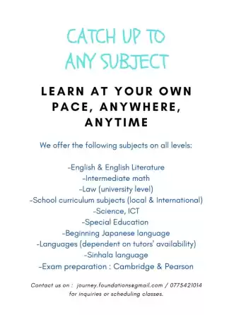 Classes for Edexcel, Cambridge and Local Curriculums.