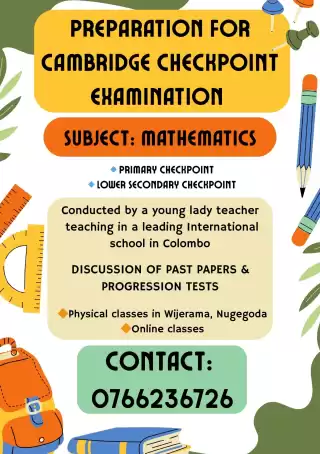 Classes For Students Sitting Cambridge Checkpoint Mathematics Examination