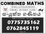 COMBINED MATHS- A/L (2022/2023/2024)- ONLINE & HOMEVISITED CLASSES