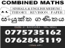 COMBINED MATHS- A/L (2023/2024/2025)- ONLINE & HOMEVISITED-Theory,Revision,Paper CLASSES