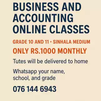 Commarse online classes for grade 10 and 11 Sinhala medium ONLY Rs.1000 monthly