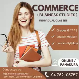 COMMERCE CLASSES - Edexcel & Cambridge Syllabus ( Grades 6 ,7 & 8 )