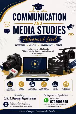 Communication and media studies English medium
