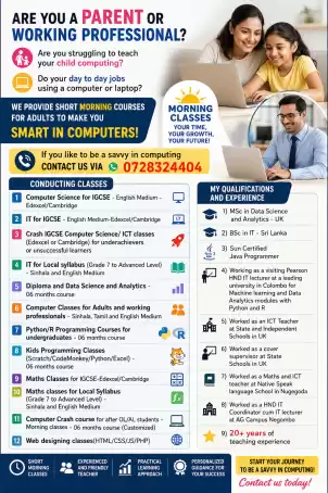 Computing for adults - Morning Classes