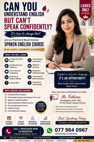 CONFIDENT ENGLISH SPEAKING PROGRAM FOR LADIES