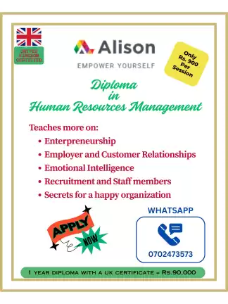 Diploma in Human Resources Management via Alison Diploma in Human Resources Management via Alison