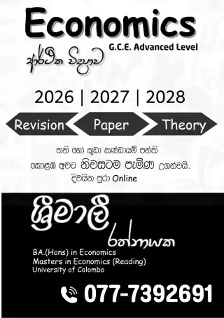Economics A/L Class - Home visiting & online