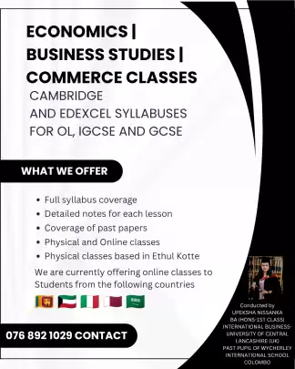 Economics , Business Studies and Commerce Classes for Edexcel and Cambridge syllabuses