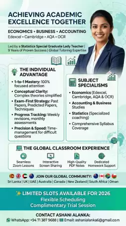 • Edexcel , AQA , OCR & Cambridge Economics , • Accounting , • Business