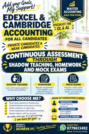 EDEXCEL & CAMBRIDGE Accounting for OL & AL