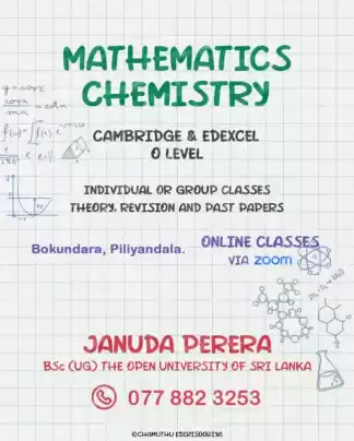 Edexcel/Cambridge/AQA OL Mathematics and Chemistry, A/L Pure Mathematics, Statistics and Chemistry Classes