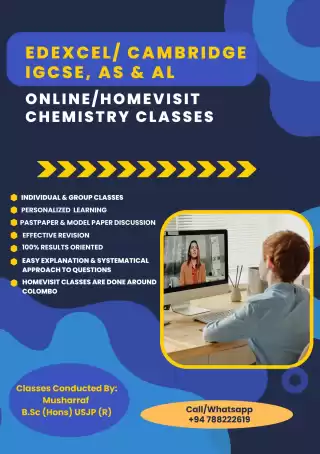 Edexcel Cambridge Chemistry Online/ Home visit classes Edexcel Cambridge Chemistry Online/ Home visit classes
