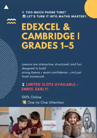 Edexcel/ Cambridge Math Classes For Grades 1- 5