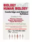 Edexcel & Cambridge syllabus BIOLOGY and HUMAN BIOLOGY classes