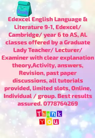 Edexcel English Lang & Literature 9-1- Edexcel/ Cambridge 6 to As,AL