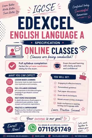 Edexcel English Language classes