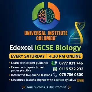 Edexcel IGCSE Biology — Every Saturday at 4.30 PM (Online)