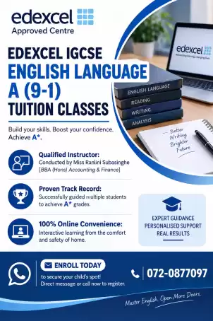 EDEXCEL IGCSE English Language A (9-1) tuition classes