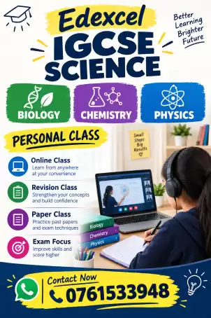 Edexcel IGCSE science class available ( online )
